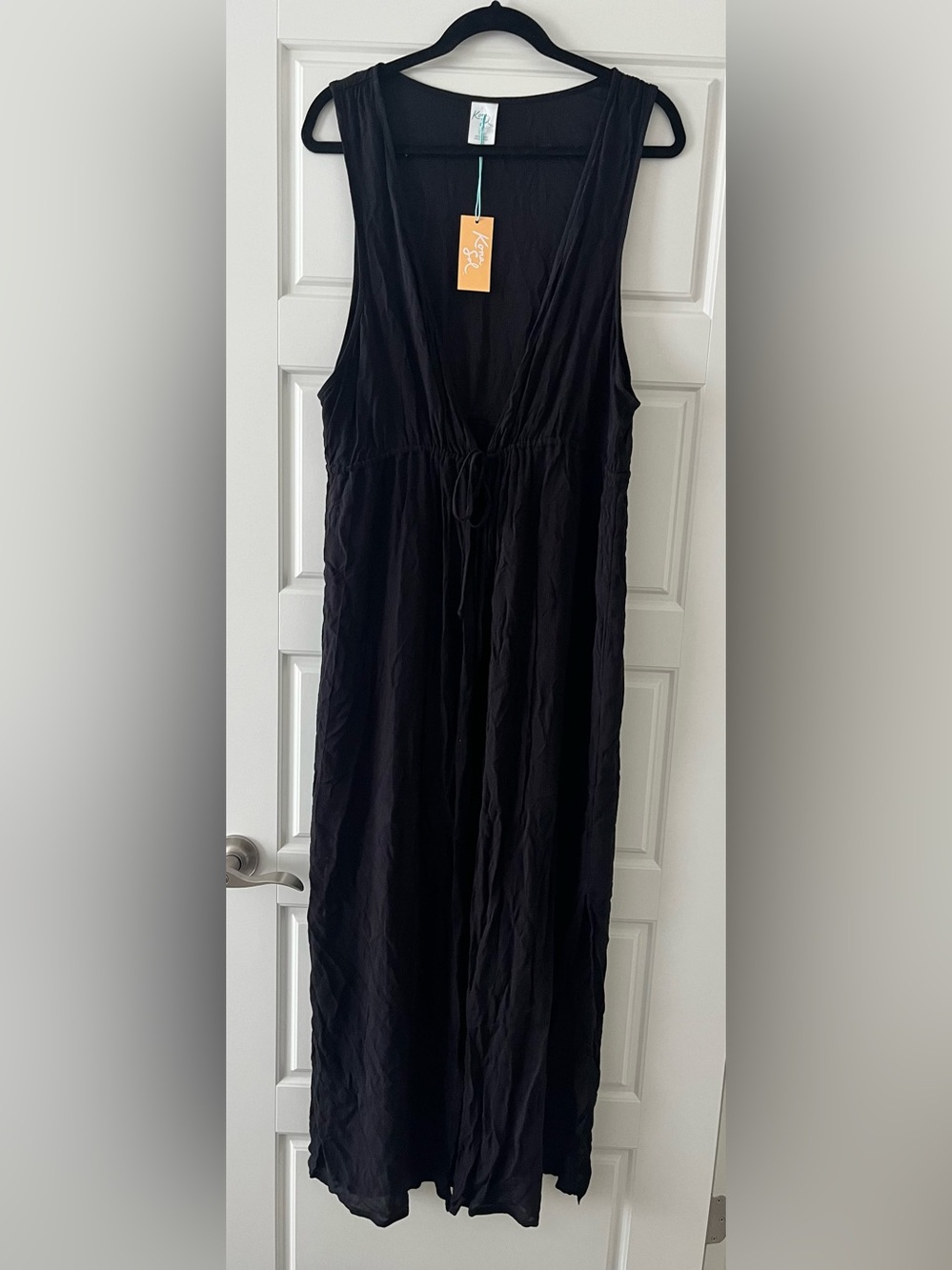 Kona Sol Black Sleeveless Swim Coverup Maxi Dress - Picture 2 of 3